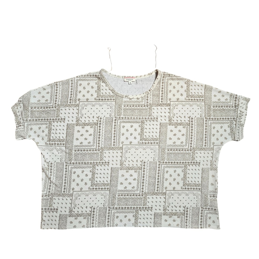 Andree By Unit Bandana Paisley Patchwork Boxy Cropped Top 3X Boho Festival - Picture 5 of 8